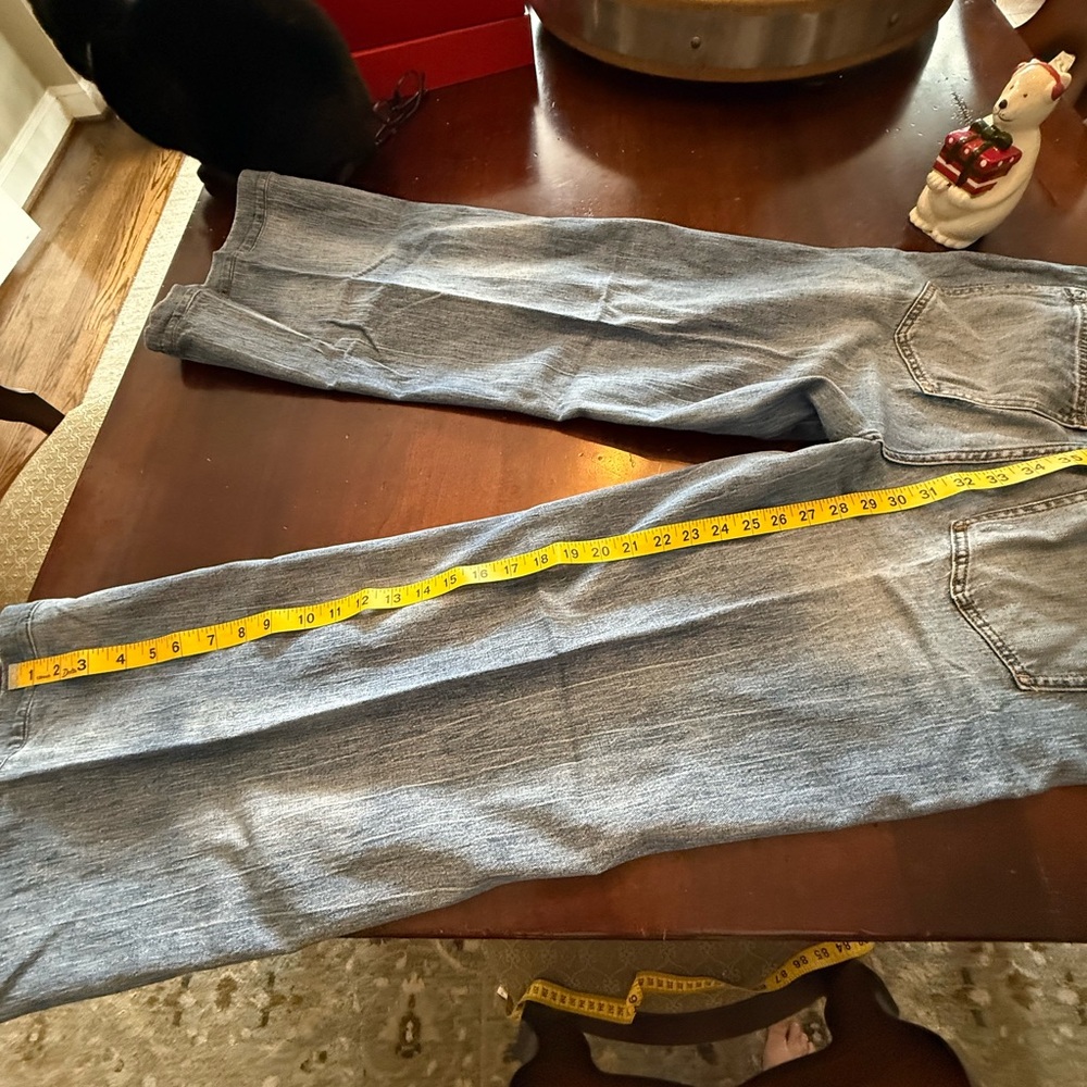 Anthropologie Blue Wide Leg Jeans Sz 30 distressed clean great Capsule Wardrobe - Picture 2 of 12